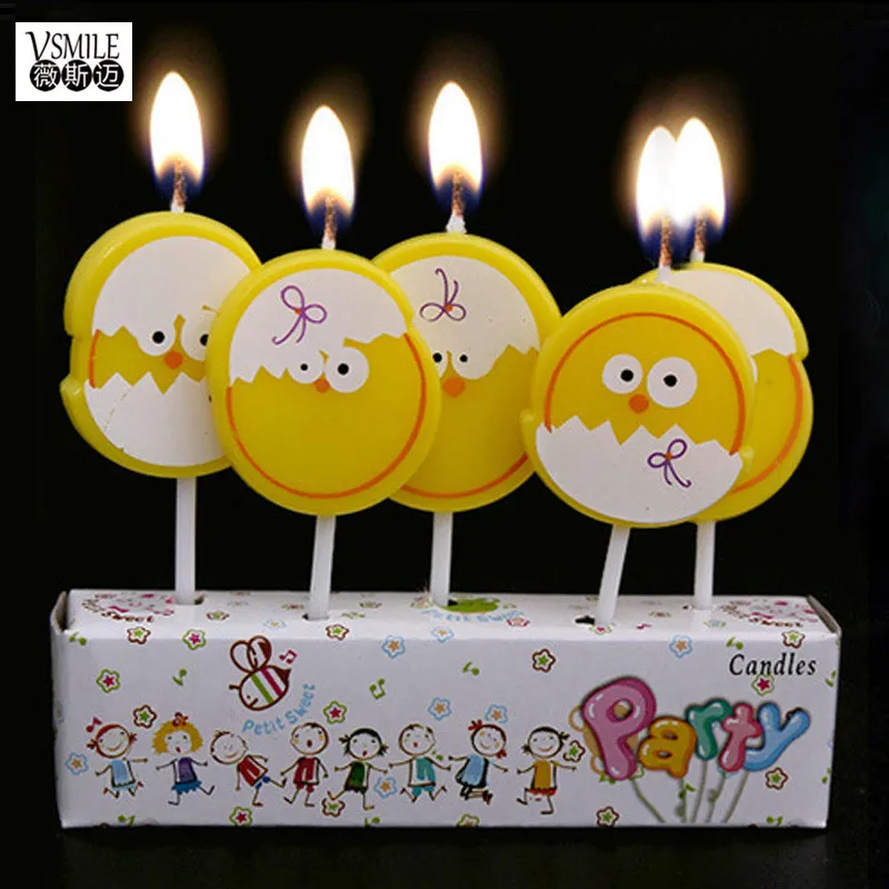 5 шт. милые желтые яйца курица бабочка гриб день рождения шляпа искусство