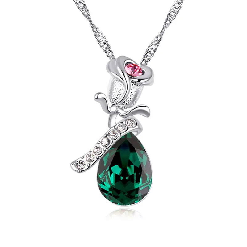 Новое поступление подвеска и ожерелье в виде Розы 5 цветов изготовлено из