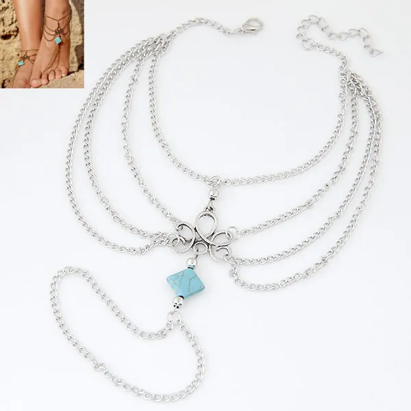 RAVIMOUR Винтажный серебряный цвет браслет на лодыжку ювелирные изделия для ног