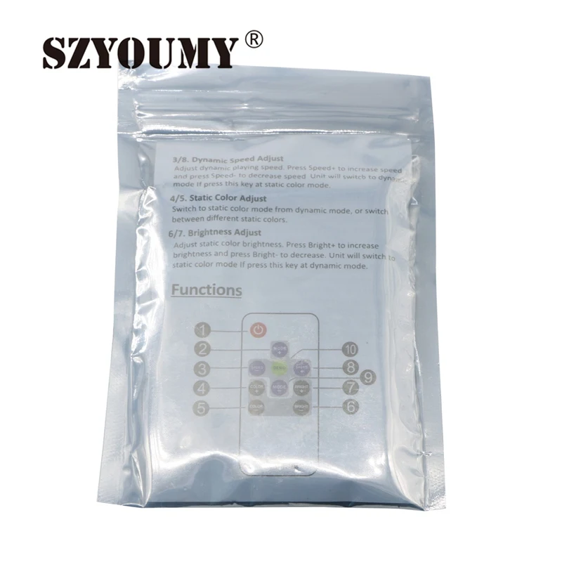 

SZYOUMY Mini RF Wireless Remote RGB Controller 10 Key LED Controller for LED Strip 5050/3528 LED Bar Light Lamp