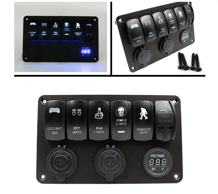 6 банд прикуриватель гнездо автомобиля морской лодка светодиодный