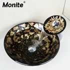 Набор смесителей для умывальника из закаленного стекла, кран для раковины в ванной комнате, ручная роспись вручную