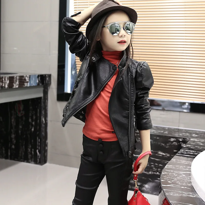 JIOROMY Girls Leather Coat 2019 Jacket PU Jackets Children Outwear for Large Boys Clothing Coats Costume | Детская одежда и обувь
