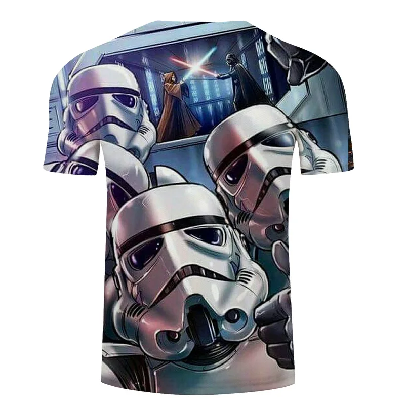 Новинка 2018 футболка с 3D принтом Star Wars мужская и женская летняя коротким рукавом