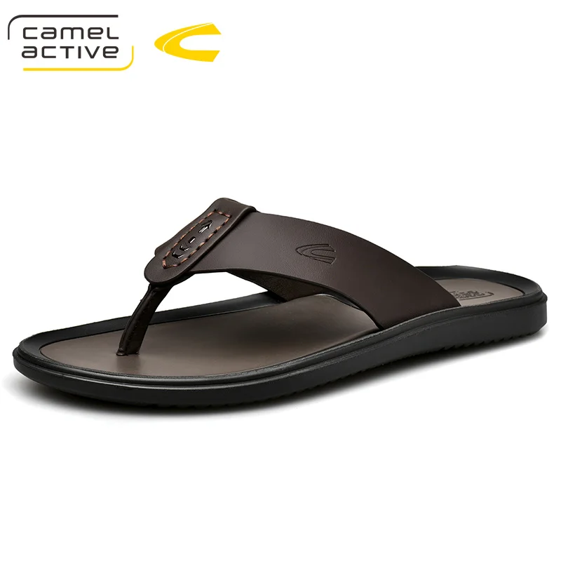 Коричневый Camel Active/Новинка года; сезон лето; крутые водонепроницаемые вьетнамки для мужчин; высококачественные мягкие массажные пляжные шлепанцы; модная мужская повседневная обувь - Цвет: Коричневый