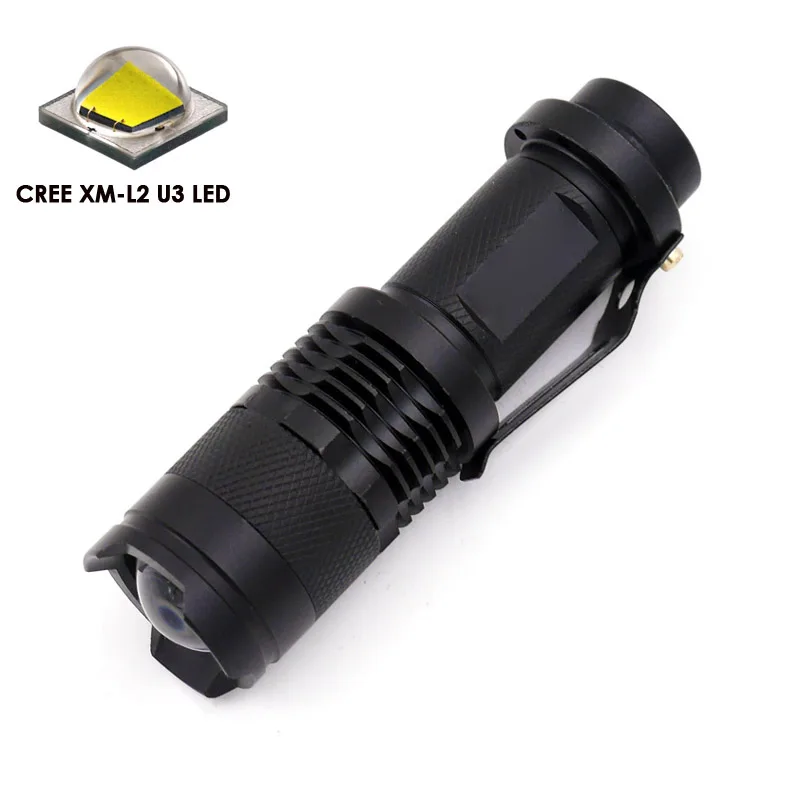 Водонепроницаемый светодиодный мини фонарик с 3 режимами и фокусировкой|led torch