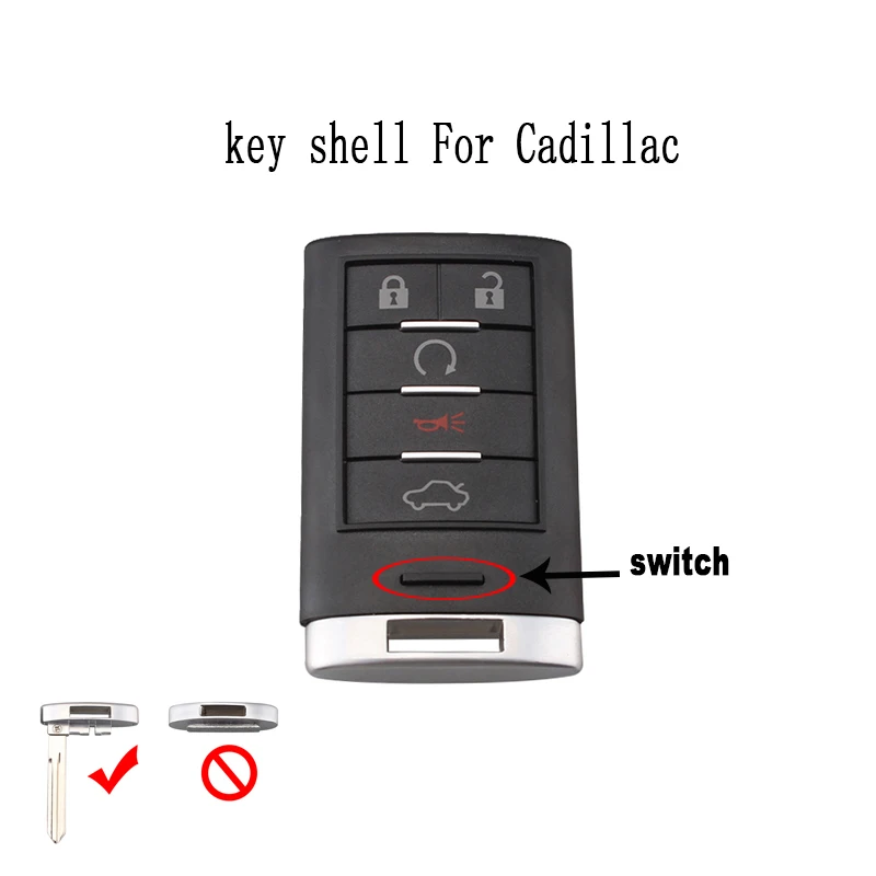 5 кнопок умный пульт дистанционного ключа чехол для записи Fob Cadillac DTS CTS STS XTS 2005 2006
