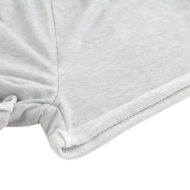 

ROPALIA Summer Shorts Women Solid Cotton Blending Causal Loose Shorts Pink Grey Pink Elastic High Waist Shorts Feminino Harem T7