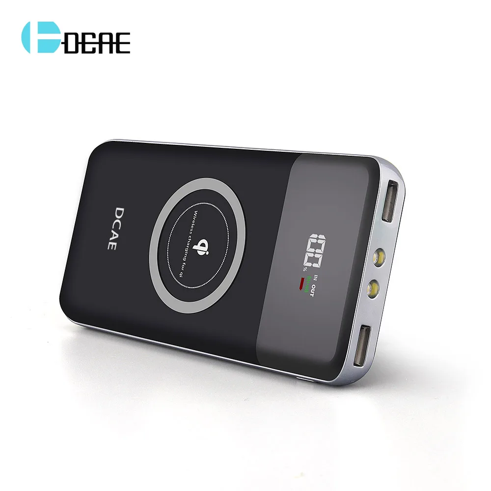 DCAE Power Bank Dual USB 10000 мАч Беспроводное зарядное устройство для iPhone XS Max XR X 8 Samsung Xiaomi