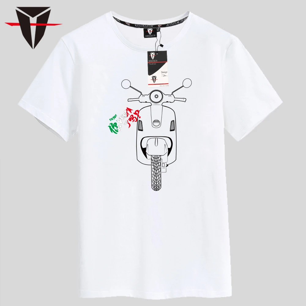 

KODASKIN 2018 Male Loose Round Neck half-sleeved Wind Printing Casual Fashion Summer for VESPA GTS LX MOTOROLA T-shirt gts300