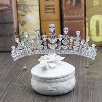 vintage baroque queen king bride tiara crown for women cubic zirconia wedding tiaras and crowns hair jewelry accessories h 008