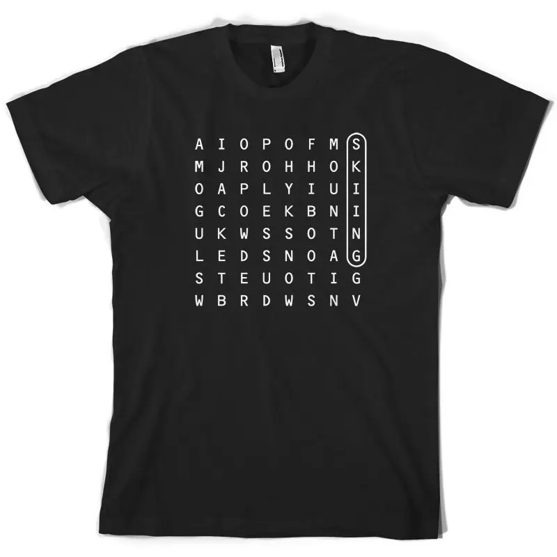 SkiER WordSearch-Мужская футболка-10 цветов-Crossword-SkiER-SkierPrint футболка мужская с коротким