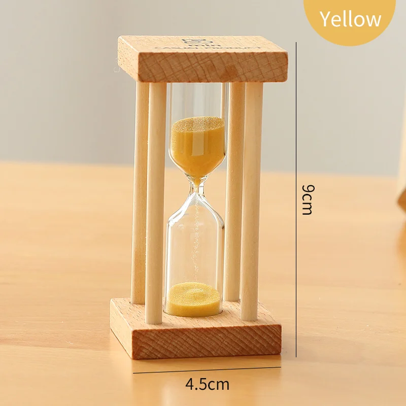 yellow2 Аксессуары для украшения дома час Стекло 3 минуты Песочные часы Стекло из красного дерева 5 минутный таймер душ сувениры SL-MZYX - Цвет: yellow2