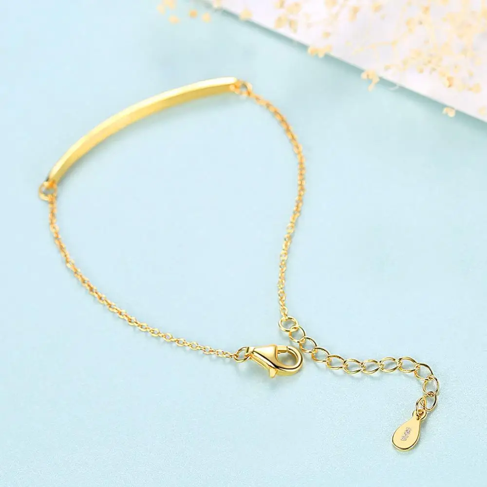 Can't Take My Eyes Off You Romantic Bracelets for Female 925 Sterling Silver Gold Bracelet Dropshipping SP236 | Украшения и