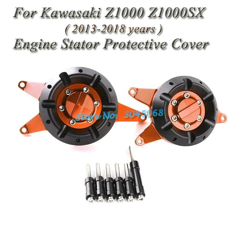 Для KAWASAKI Z1000 2010- Z1000SX 11- Ninja1000 Мотоцикл с ЧПУ алюминиевый двигатель статор Защитная крышка защита - Цвет: Оранжевый