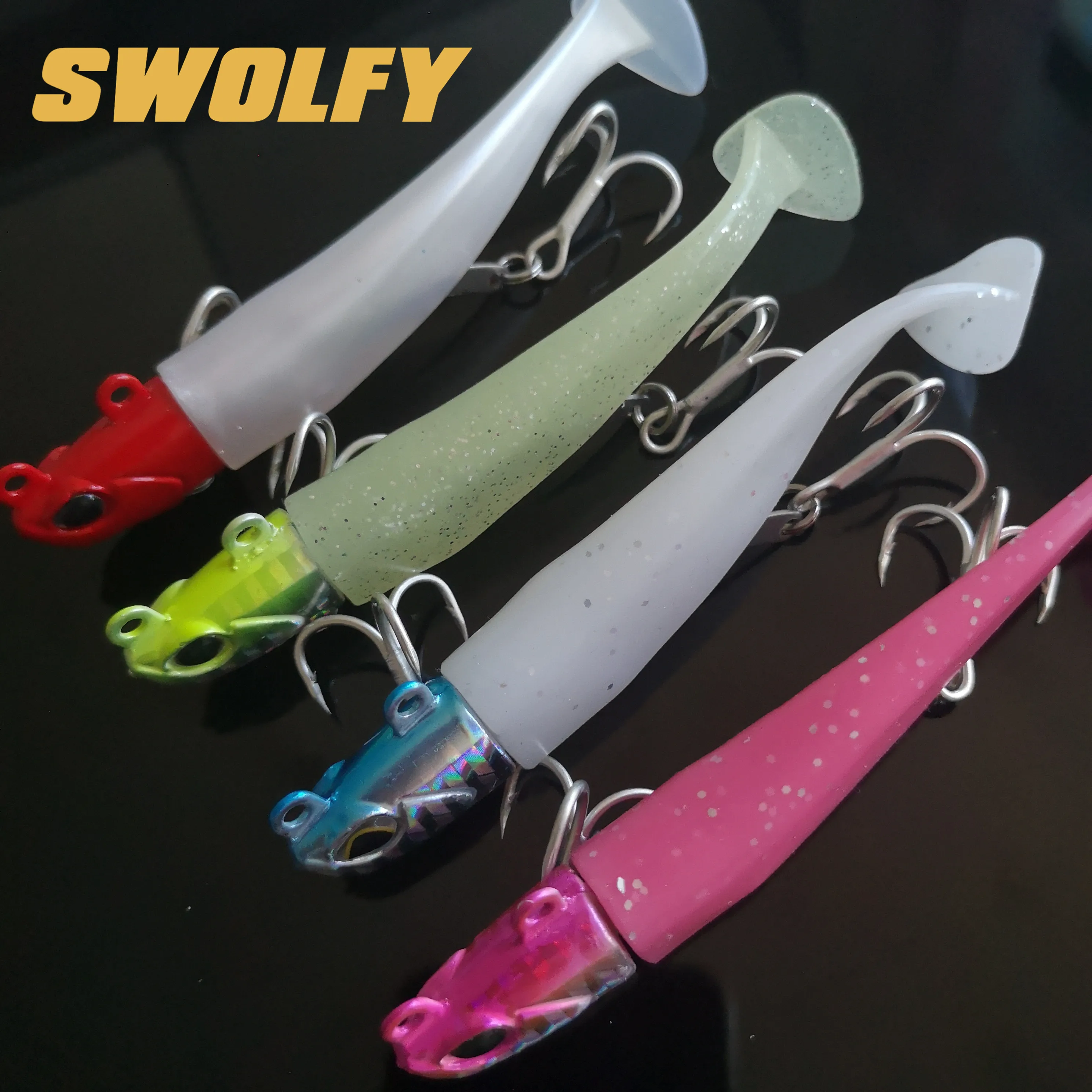 Swolfy 4 шт. 14g/21 г lead jig Head одинарный крючок Мягкие Рыбная приманка вобблер приманки