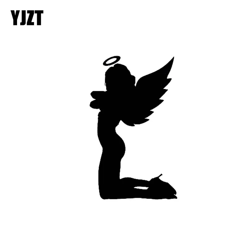 

YJZT 7,7*12,7 см милый таинственный серебристый гилр Ангел высокое качество наклейка на корпус Автомобильная наклейка черный/серебристый цвет