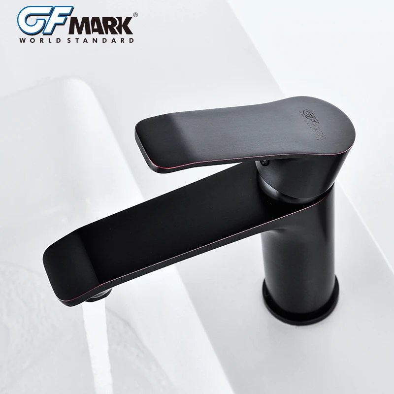 GFmark латунный Смеситель для раковины классический черный смеситель