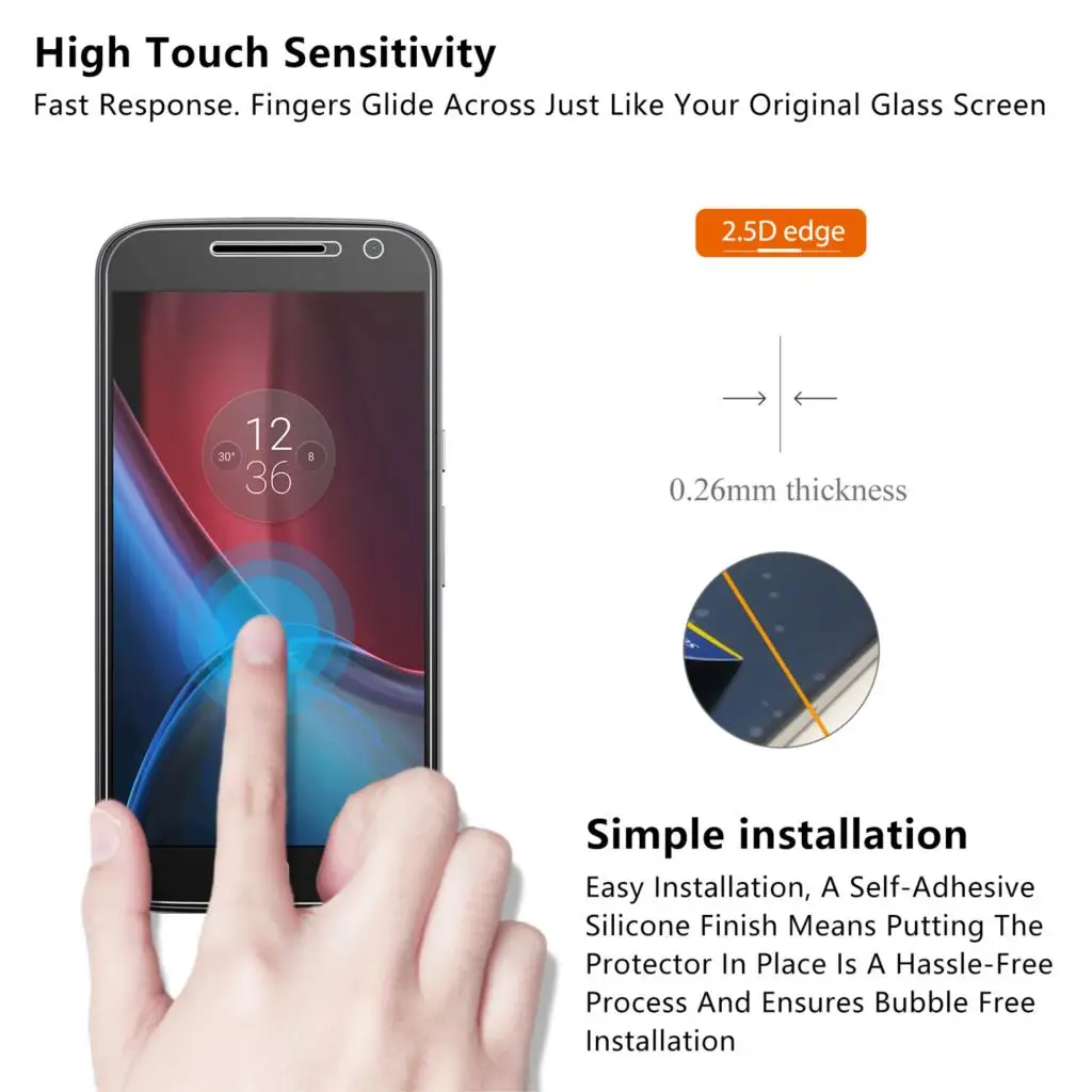 2.5D 0,26 мм 9H Премиум Закаленное стекло для Motorola Moto G4 Plus защита экрана закаленное защитное стекло для Moto G4 Plus