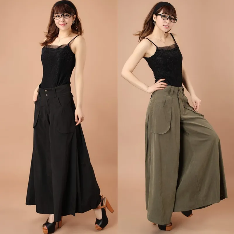

Fashion women's spring and autumn trousers ladies Slim wild casual pants large size nine points pants fat pants wide leg pants