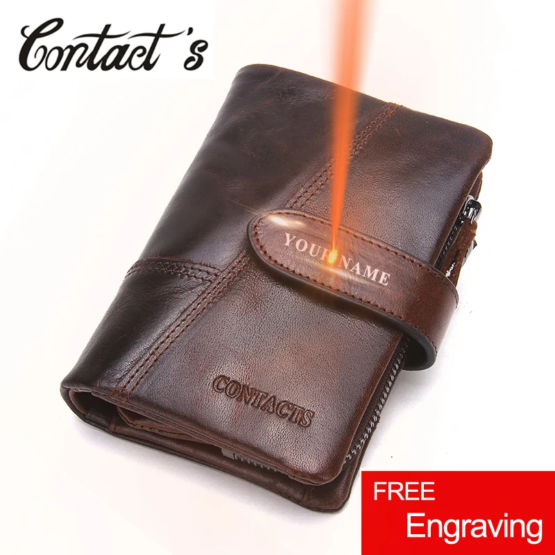 Retro Wallet For Men Genuine Leather Vintage Brand Male Clutch Bag Design Removed Coin Purse Zip&Hasp Credit Card Holder 4 Color