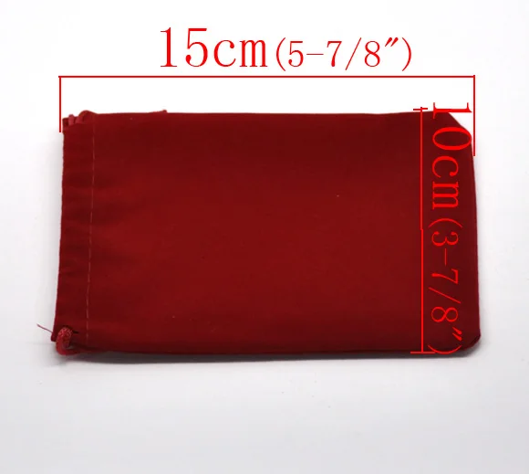 Вельветовые сумки DoreenBeads прямоугольные красные 15 см x 10 (5 7/8 &quotx3 7/8&quot) 2 шт. |