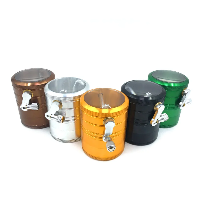 

The new 63MM four-layer side rocker tobacco crusher smoking grinder herbal spice grinder multi-color optional