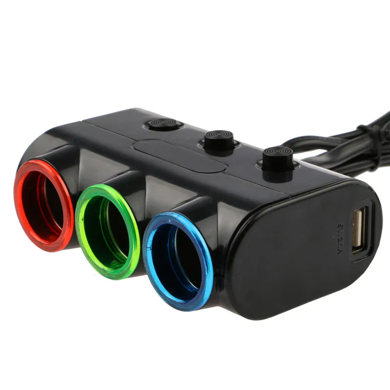 3.1A 2 USB 3 Way мульти разъем автомобильное зарядное устройство прикуриватель сплиттер адаптер для мобильного телефона
