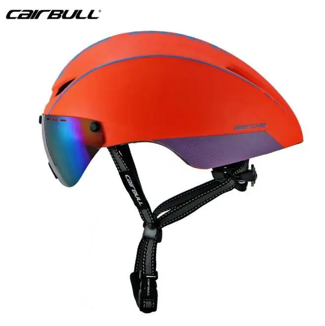 orange blue Cairbull шлем велосипед Mtb новая модель 8 цветов Aero Aero-r1 очки для велоспорта сверхлегкий Mtb Tt Магнитный УФ солнцезащитный козырек - Цвет: orange blue
