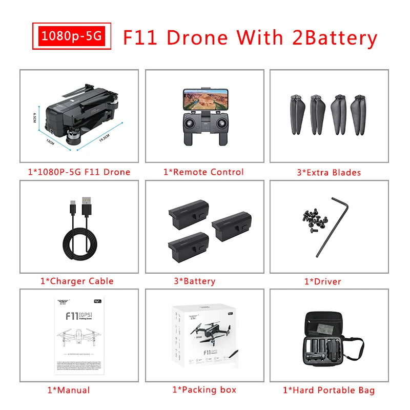 F11 3B Storage Bag SJRC F11 PRO 5G Wifi FPV gps бесщеточный Квадрокоптер 25 минут время полета RC Дрон 1080 P/2 K HD камера с сумкой для хранения - Цвет: F11 3B Storage Bag