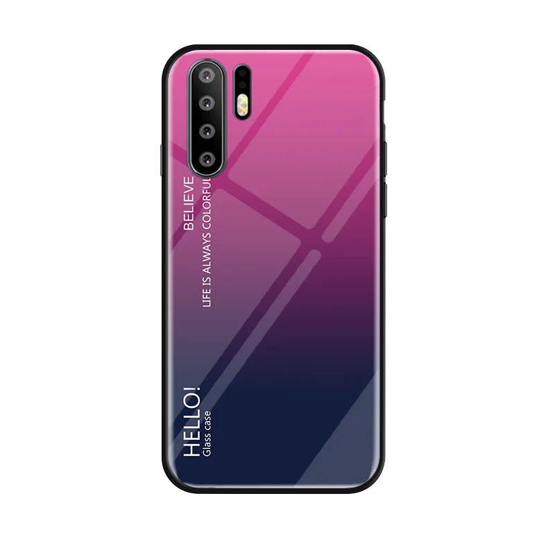 Градиент закаленное Стекло чехол для телефона huawei Honor 8X Коврики 20 Pro 10 P20 Lite P Смарт