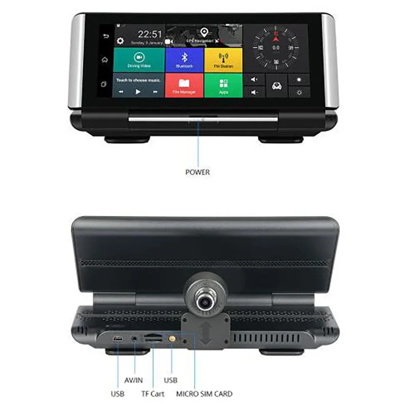6,86 дюймов 4 г Автомобильный dvr камера gps FHD 1080 P Android Dash Cam навигация ADAS Автомобильный видео рекордер двойной объектив обратное изображение