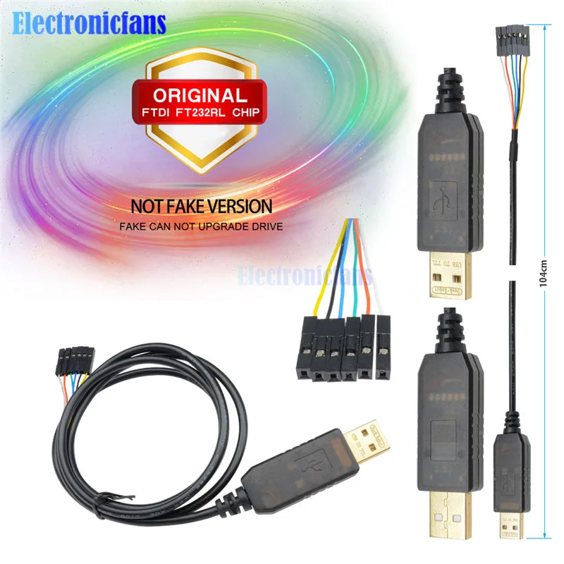 Оригинальный 6 контактный FTDI FT232RL FT232 USB для TTL RS232 модуль адаптера