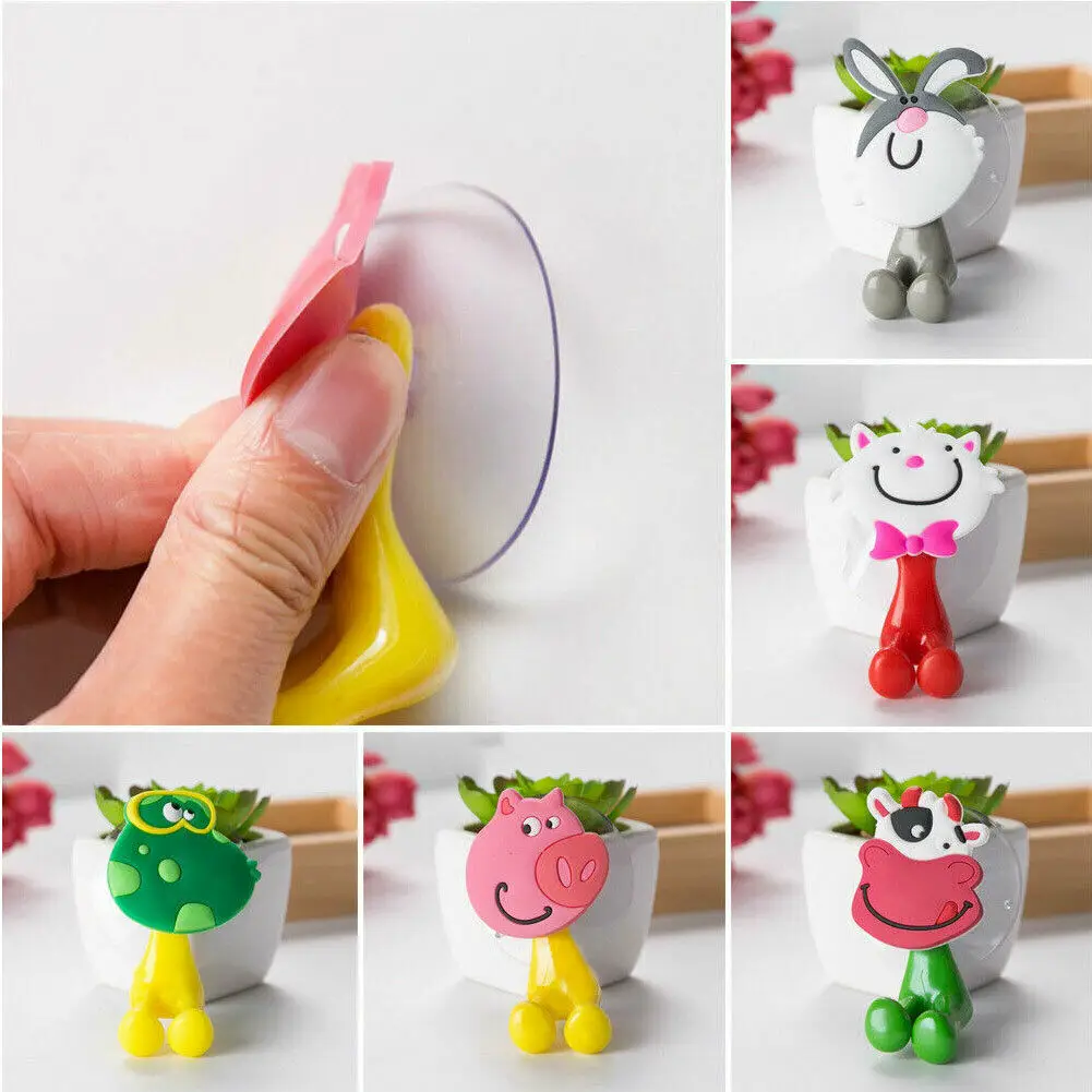 1X3D дети мультфильм животных милые присоски настенный держатель для зубных щеток