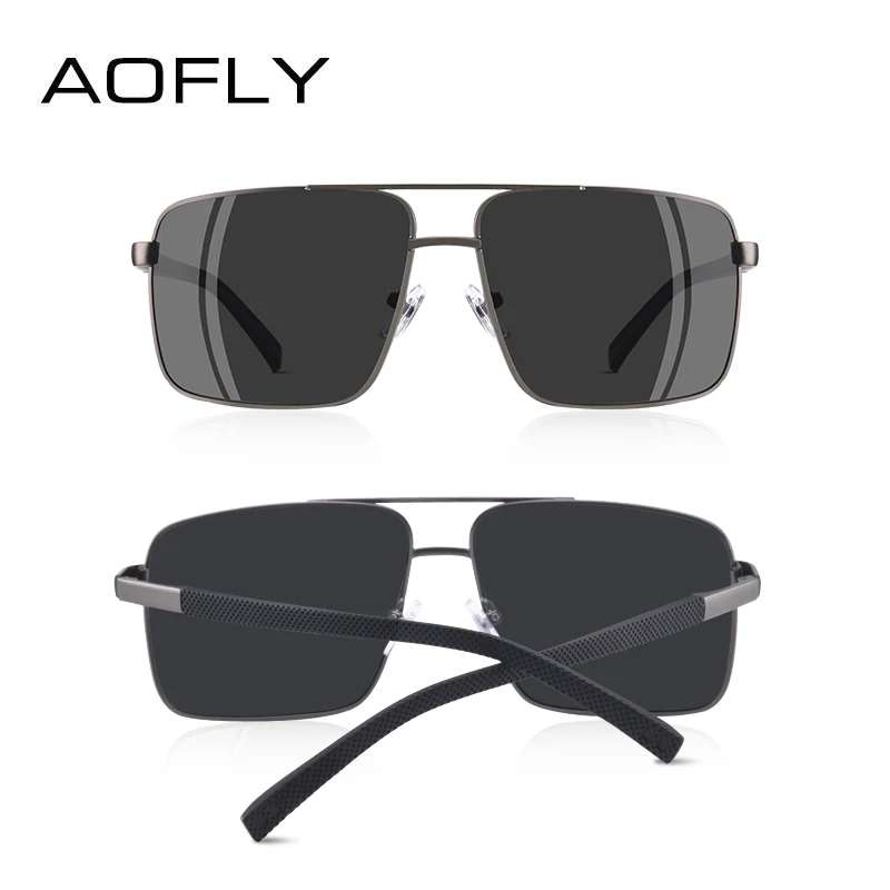 AOFLY, дизайн, мужские очки, поляризационные солнцезащитные очки, для мужчин, для вождения, квадратные очки, металлическая оправа, мужские очки Gafas UV400 AF8184