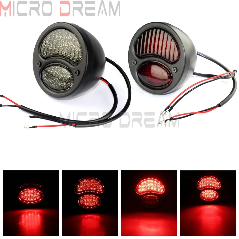 Винтажный светодиодный задний стоп сигнал для мотоцикла дымчатый/Красный 12 В Harley