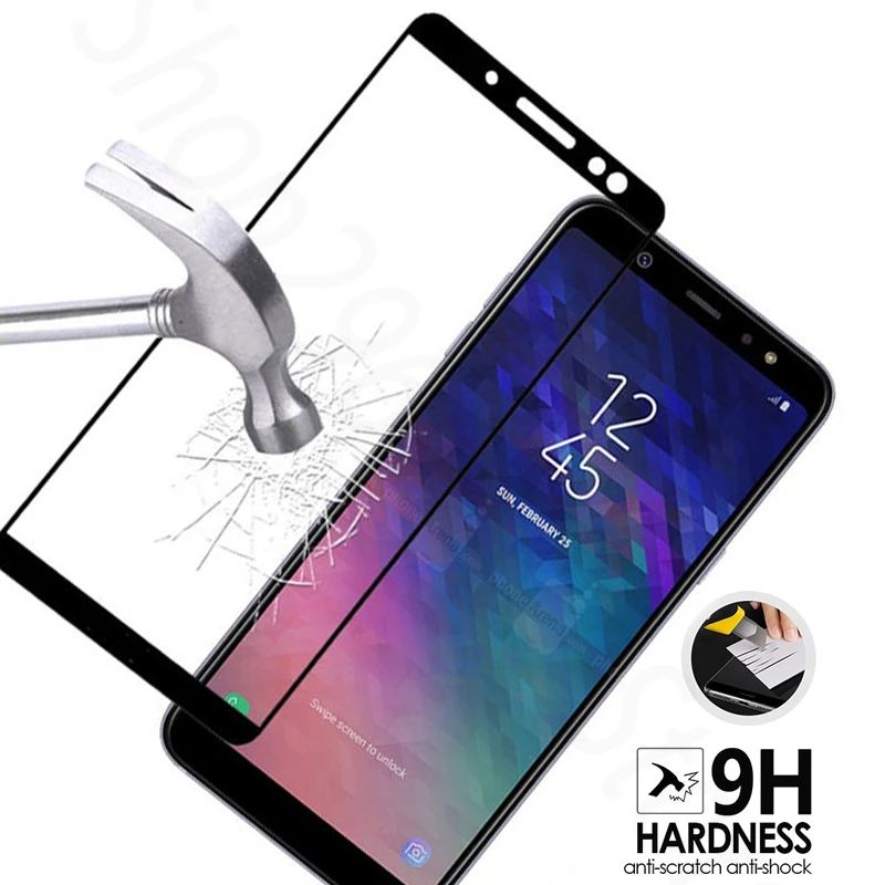 20D Protective film for Samsung Galaxy A8 plus 2018 screen protector samsung a8 a6 a5 full cover tempered glass 9H | Мобильные
