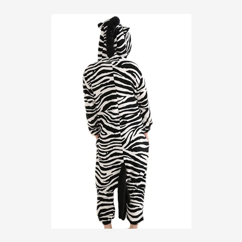 животное Зебра onesie пижамы Lounge набор для взрослых унисекс костюм пижама женская