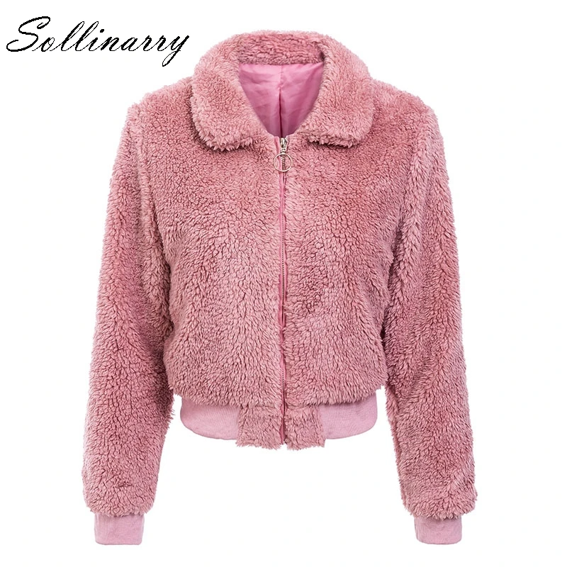 Sollinarry одноцветное пальто с искусственным мехом Для женщин Повседневное Высокая