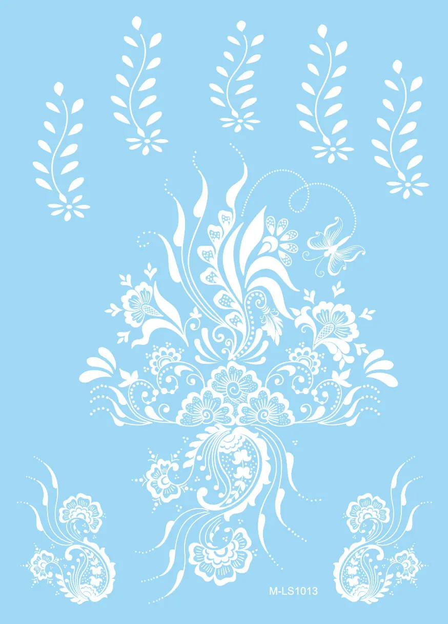 1 шт. белая индийская кружевная Татуировка слона татуировка Ганеши для женщин