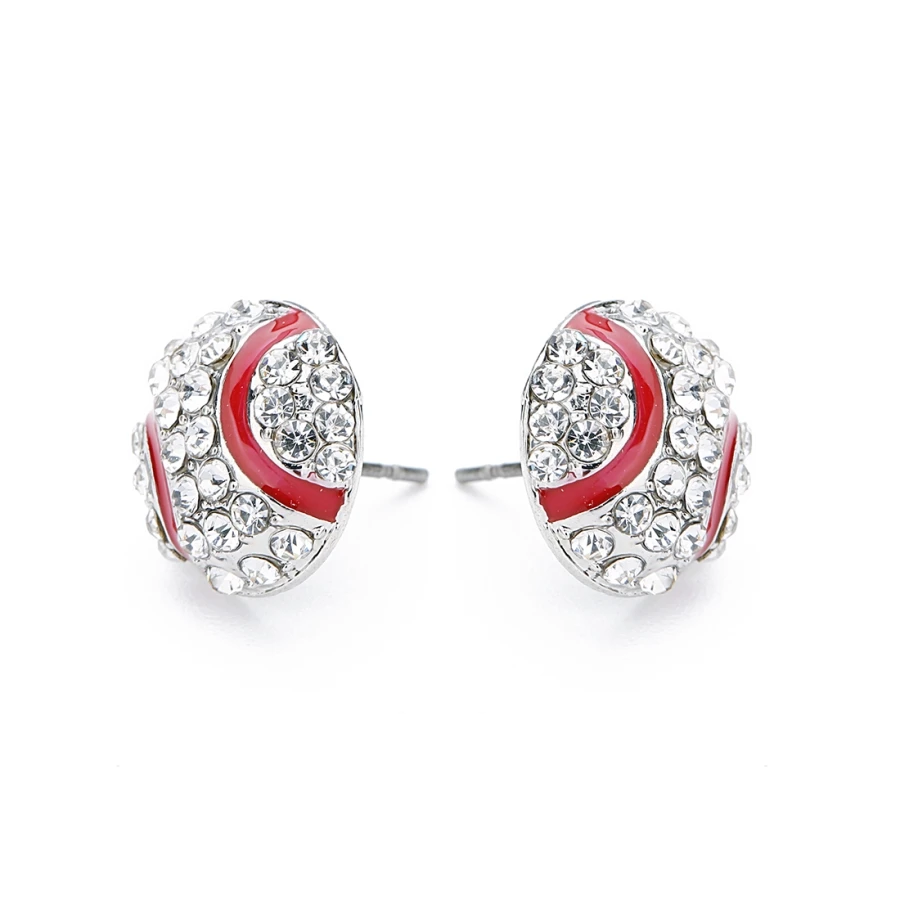 Sauvoo 1 Pair Baseball Stud Earrings Men Silver Gold Color 13*16mm Ear Piercing Jewelry for Women Dropshipping | Украшения и