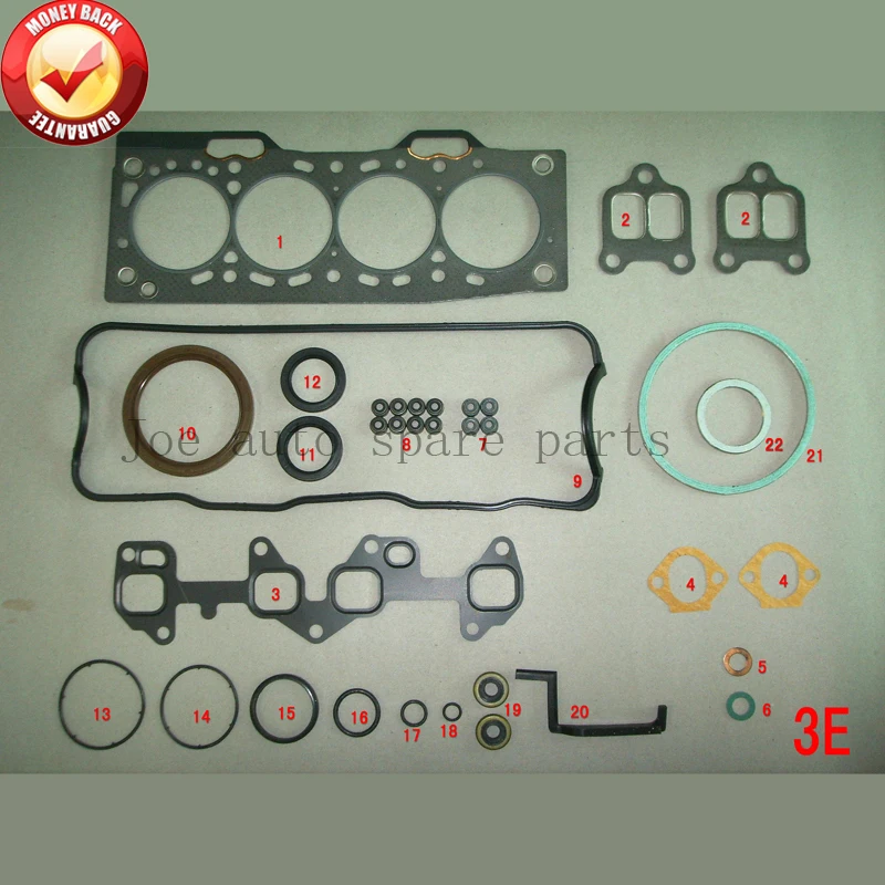 Полный комплект прокладок двигателя 3E 3EE для Toyota Corolla/Tercel/Corsa 1 5 л 1456cc 1986 90 е 50125900 04111
