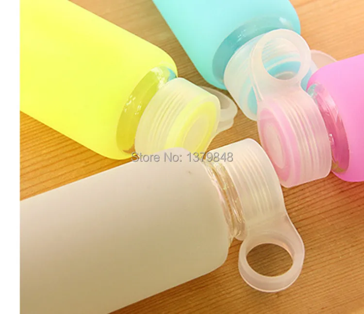 380 мл звезд Голливуда Любовь Стеклянный силикон плеер бутылка для воды Красочная