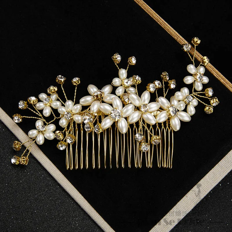 Модные расчески для волос жемчужное украшение с кристаллами женские заколки