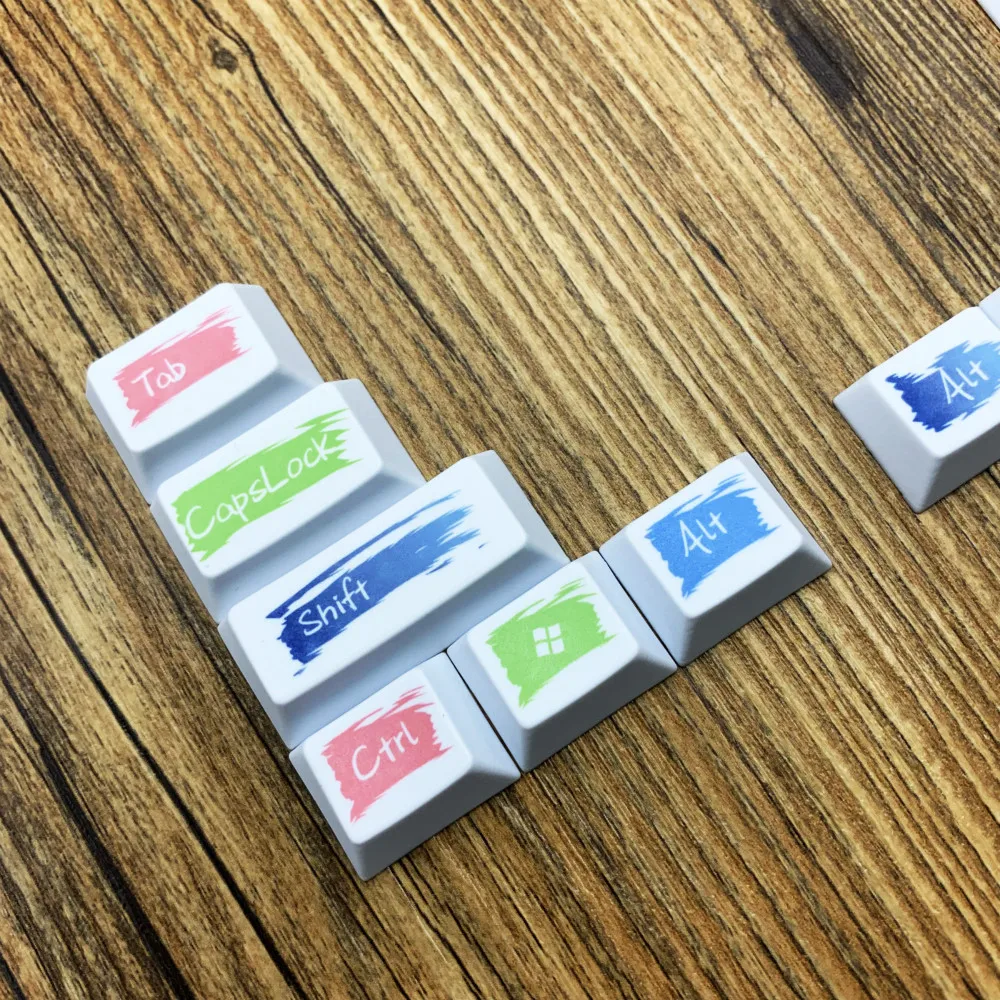 Краситель подложка PBT Keycaps для вишни оригинальная высота красочные 14 клавиш