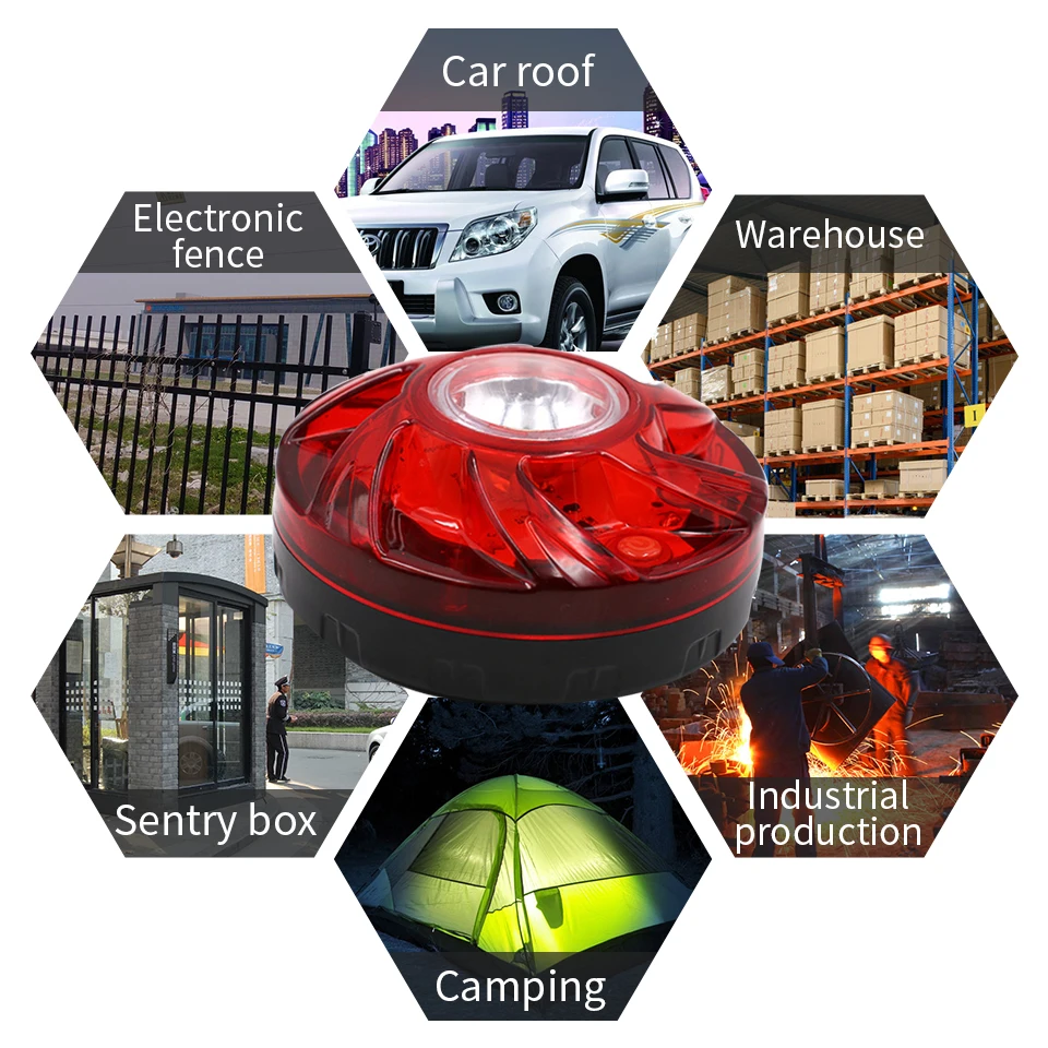 Geoeon светодиодный фонарь для безопасности дорожного движения Красного цвета, Автомобильный аварийный светильник, магнитный мигающий стробоскоп Предупреждение ющий Ночной светильник, водонепроницаемая лампа A520