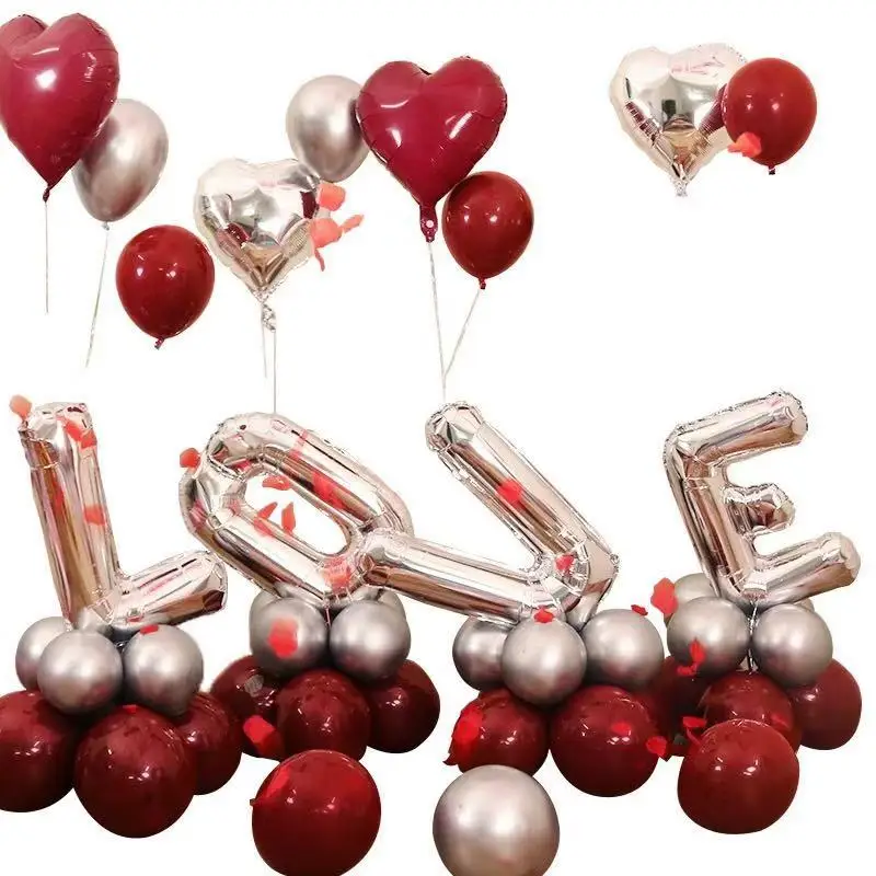 1pc Giant Gold Silver Love Balloons Marriage Wedding Party Cursive Engagement Decorations Bride Shower Birthday Gifts Supplies | Дом и сад