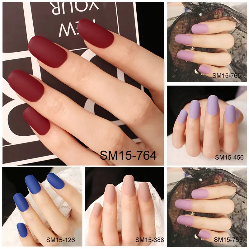 24 шт DIY поддельные ногти матовый Сделай Сам Маникюр накладные наклейки для дизайн