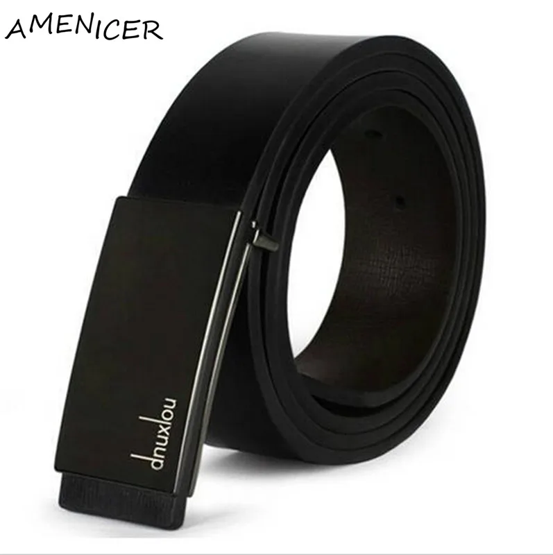 Модные Мужские Кожаные Ремни Высокого Качества Роскошный Черный Коричневый