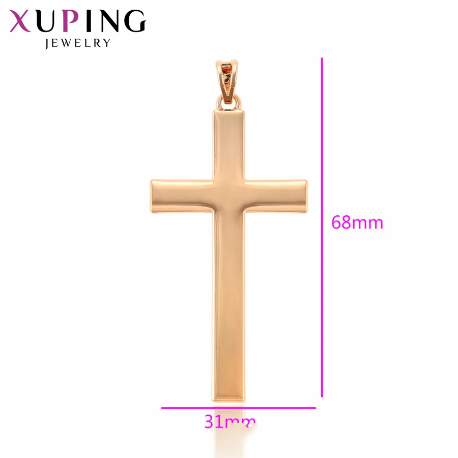 Xuping роскошный Jesus Seris Ожерелье Подвеска-крестик религиозная серия розовое золото цвет модные украшения для женщин S111, 6-33438
